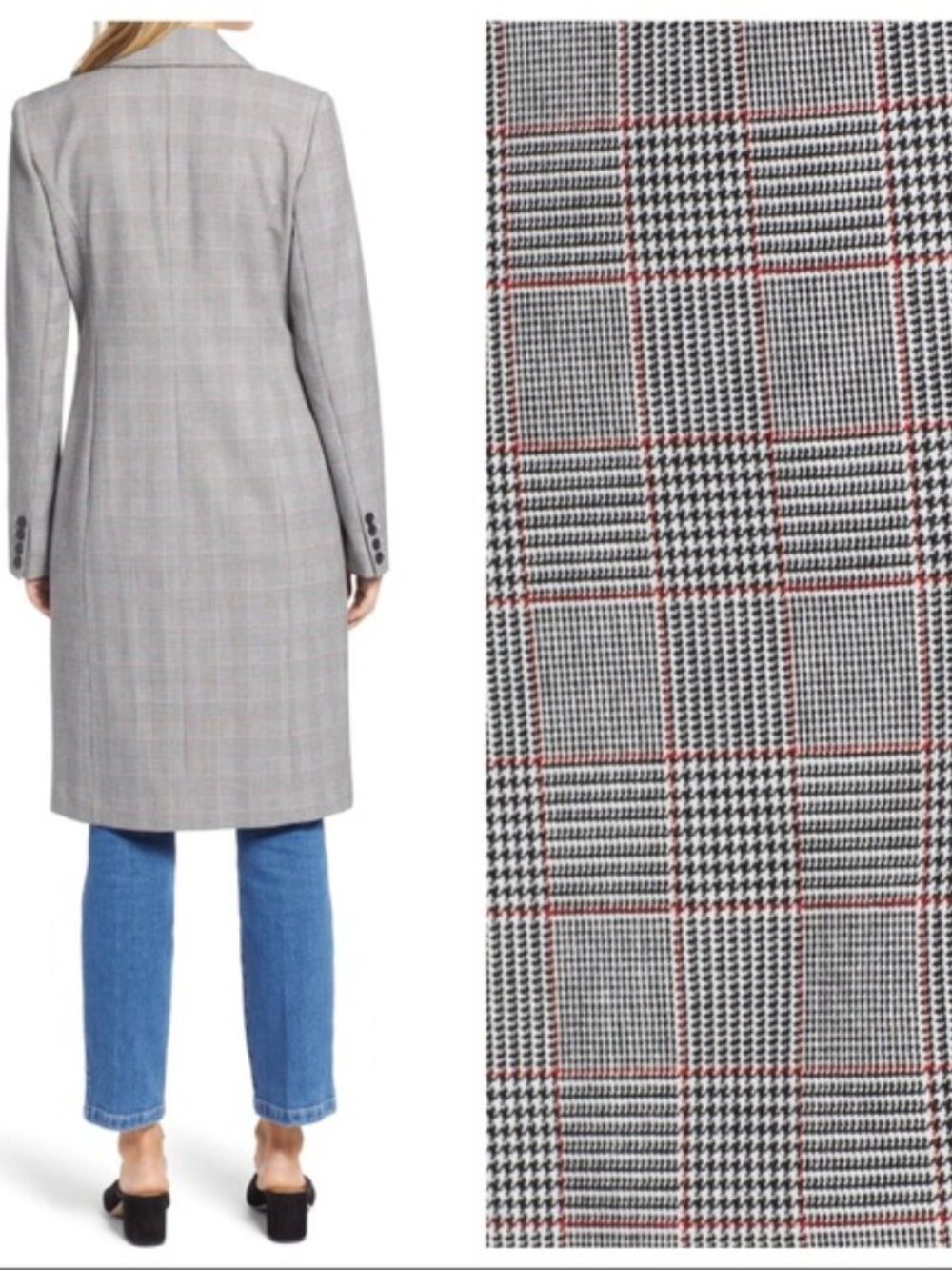 Halogen Structured Plaid Coat - Picture 2 of 7